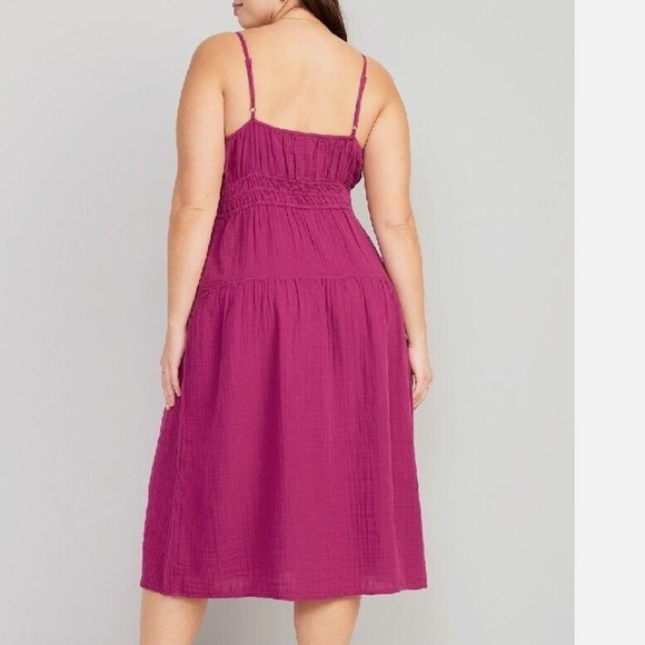 Old Navy XXL Pink Spaghetti Strap Sundress w/ smocking & pockets! - Picture 4 of 12